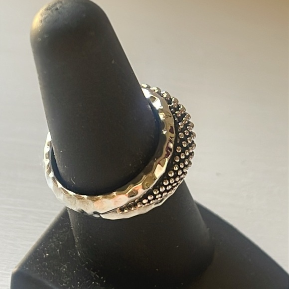Michael Dawkins Hammered Sterling Silver Starry Night Statement Ring. - Picture 3 of 6